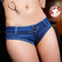 Blue Pole Dancing Crystal Micro Mini Jeans Shorts
