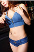 Blue Pole Dancing Crystal Micro Mini Jeans Shorts