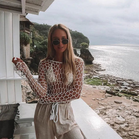 Crochet Swimwear Cover-Up - MiamiTeenyWeenyBikini.Com
