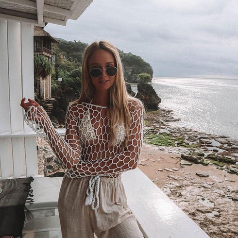 Crochet Swimwear Cover-Up - MiamiTeenyWeenyBikini.Com