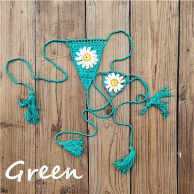 Hand Crochet Lace Daisy String Thong