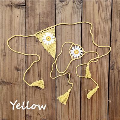 Hand Crochet Lace Daisy String Thong - Thong
