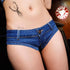 Blue Pole Dancing Crystal Micro Mini Jeans Shorts