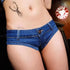 Blue Pole Dancing Crystal Micro Mini Jeans Shorts - Shorts