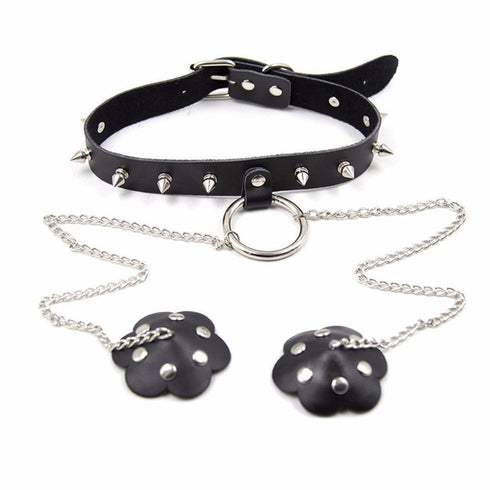 Nipple Cover Chain Collar Pasties