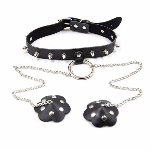 Nipple Cover Chain Collar Pasties