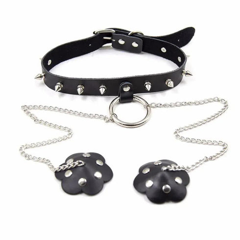 Nipple Cover Chain Collar Pasties