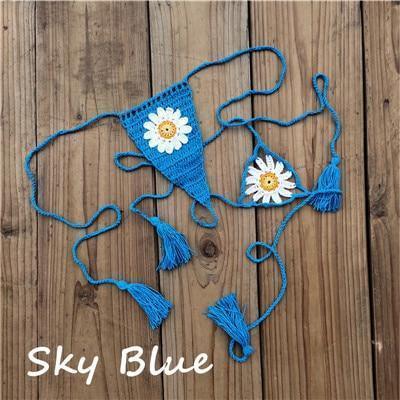 Hand Crochet Lace Daisy String Thong