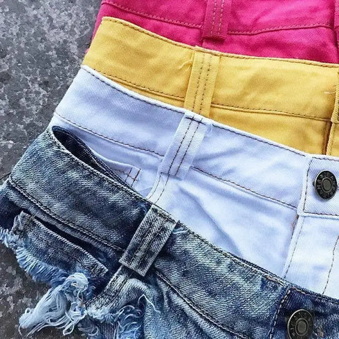 Hot Low Waist Mini Denim Shorts - Shorts