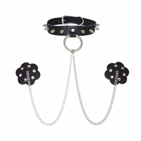 Nipple Cover Chain Collar Pasties