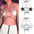 Punk Leather Black Star Bra Bustier - MiamiTeenyWeenyBikini.Com