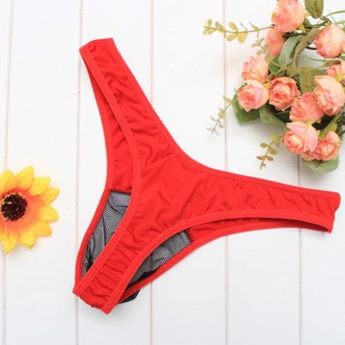 Men's Mesh Transparent Breathable Thong - MiamiTeenyWeenyBikini.Com