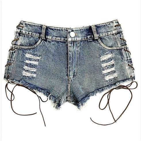 Pole Dance Denim Booty Shorts - MiamiTeenyWeenyBikini.Com