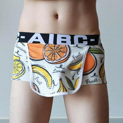 Fruity Open Crotch Cover Front Shorts - MiamiTeenyWeenyBikini.Com