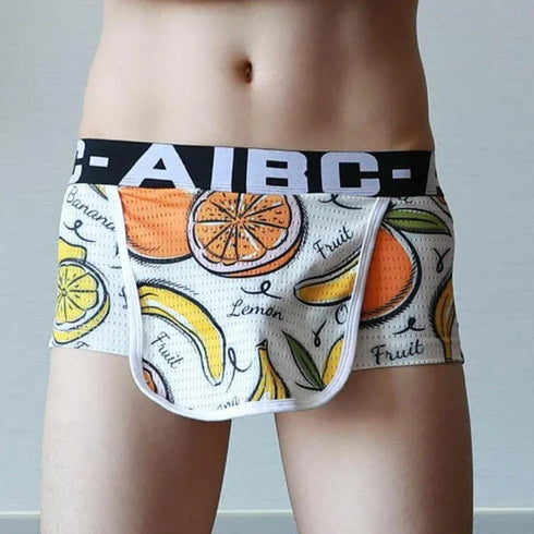 Fruity Open Crotch Cover Front Shorts - MiamiTeenyWeenyBikini.Com
