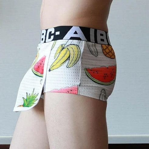 Fruity Open Crotch Cover Front Shorts - MiamiTeenyWeenyBikini.Com