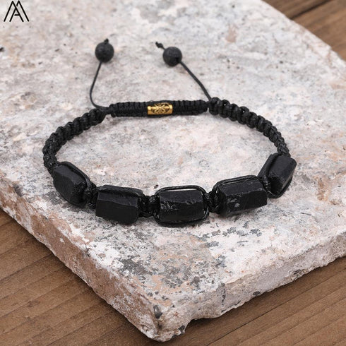 Natural Tourmaline Woven Bracelet
