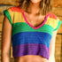 Rainbow Hand Crochet Top - MiamiTeenyWeenyBikini.Com