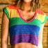 Rainbow Hand Crochet Top