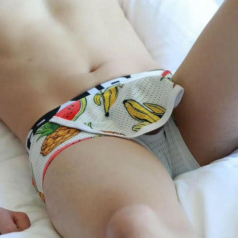 Fruity Open Crotch Cover Front Shorts - MiamiTeenyWeenyBikini.Com