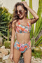 Floral Crisscross Tie Back Bikini Set - MiamiTeenyWeenyBikini.Com