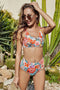 Floral Crisscross Tie Back Bikini Set - MiamiTeenyWeenyBikini.Com