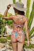 Floral Crisscross Tie Back Bikini Set - MiamiTeenyWeenyBikini.Com