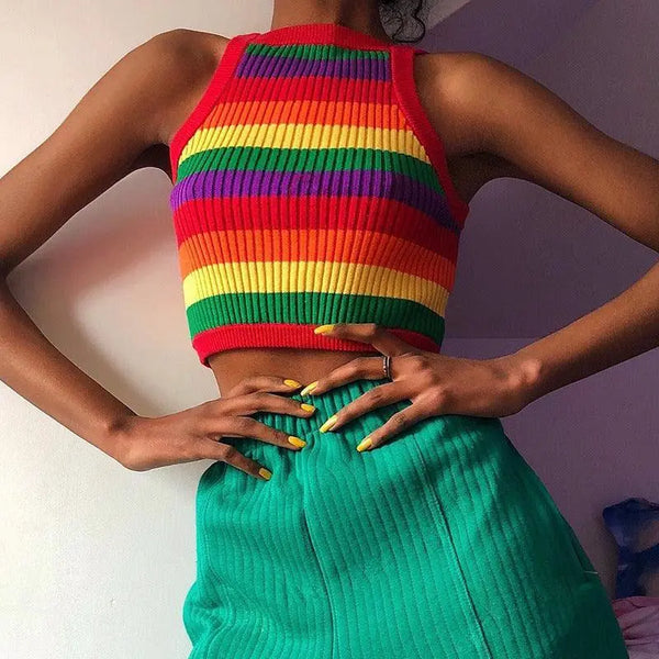 Colorful Striped Sexy Sling - MiamiTeenyWeenyBikini.Com