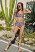 Floral Crisscross Tie Back Bikini Set - MiamiTeenyWeenyBikini.Com