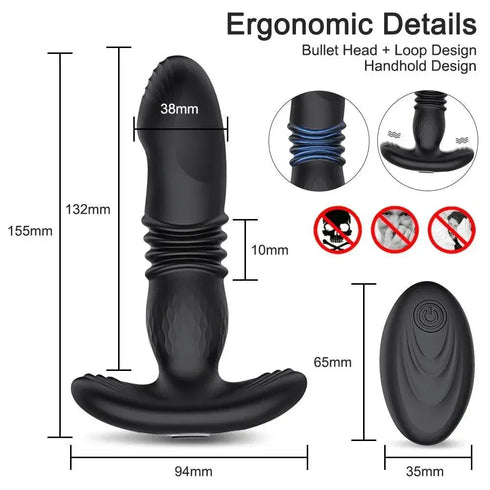 Telescopic Vibrating Butt Plug - MiamiTeenyWeenyBikini.Com