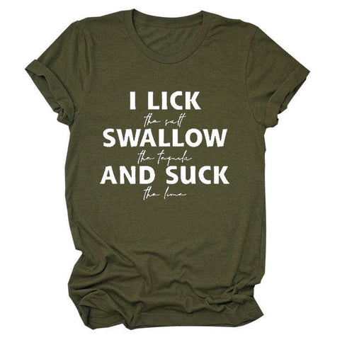I Lick Swallow and Suck Tee Shirt - MiamiTeenyWeenyBikini.Com