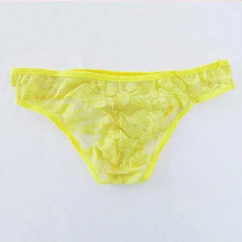 Men's Sexy Lace Transparent See Through Briefs - MiamiTeenyWeenyBikini.Com