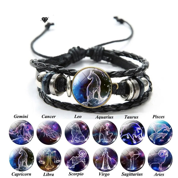 12 Zodiac Sign Constellation Bracelet - MiamiTeenyWeenyBikini.Com
