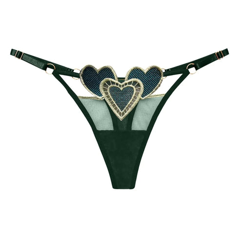 Heart Lace Up Panty Thongs - MiamiTeenyWeenyBikini.Com