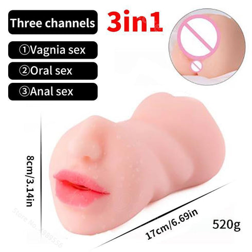 3 in 1 Male Masturbator Toys