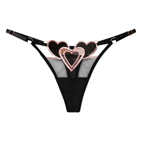Heart Lace Up Panty Thongs
