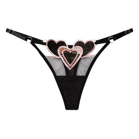 Heart Lace Up Panty Thongs - MiamiTeenyWeenyBikini.Com