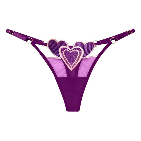 Heart Lace Up Panty Thongs - MiamiTeenyWeenyBikini.Com