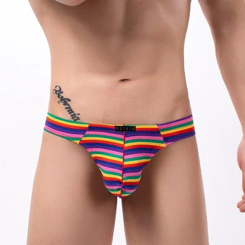 Rainbow Stripe Jock - MiamiTeenyWeenyBikini.Com