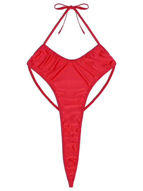 Silky Satin Backless Monokini - MiamiTeenyWeenyBikini.Com