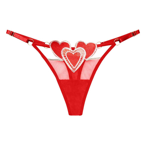 Heart Lace Up Panty Thongs