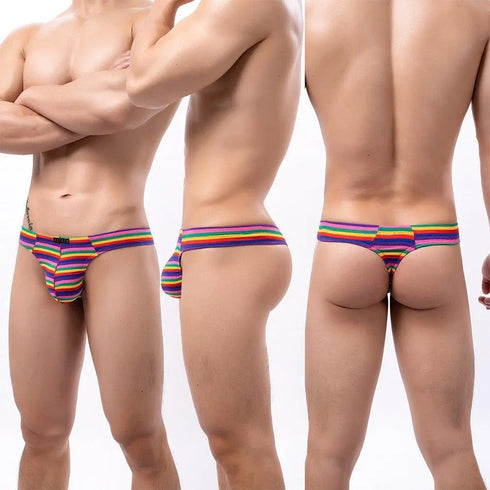 Rainbow Stripe Jock - MiamiTeenyWeenyBikini.Com