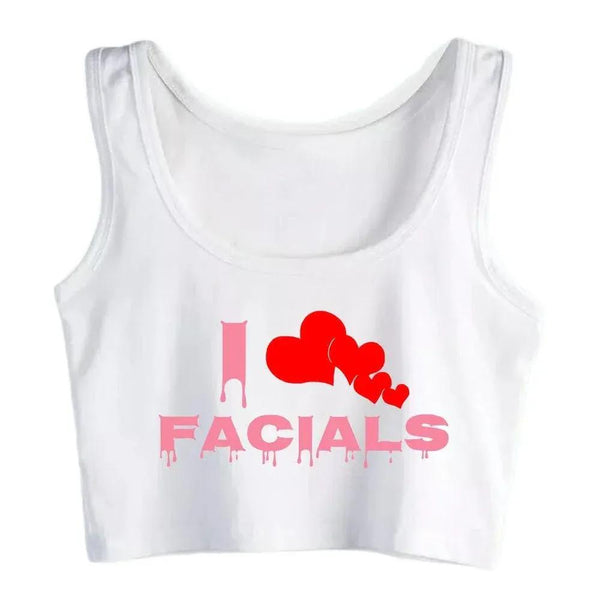 I Love Facials Crop Top - MiamiTeenyWeenyBikini.Com