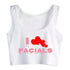 I Love Facials Crop Top - MiamiTeenyWeenyBikini.Com