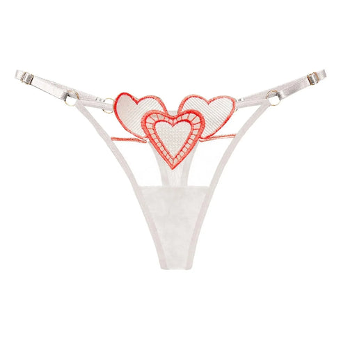 Heart Lace Up Panty Thongs - MiamiTeenyWeenyBikini.Com