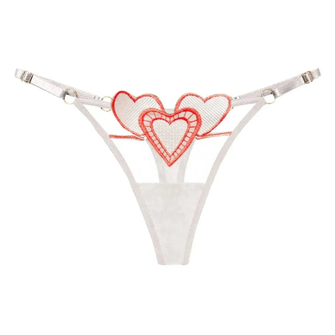 Heart Lace Up Panty Thongs - MiamiTeenyWeenyBikini.Com