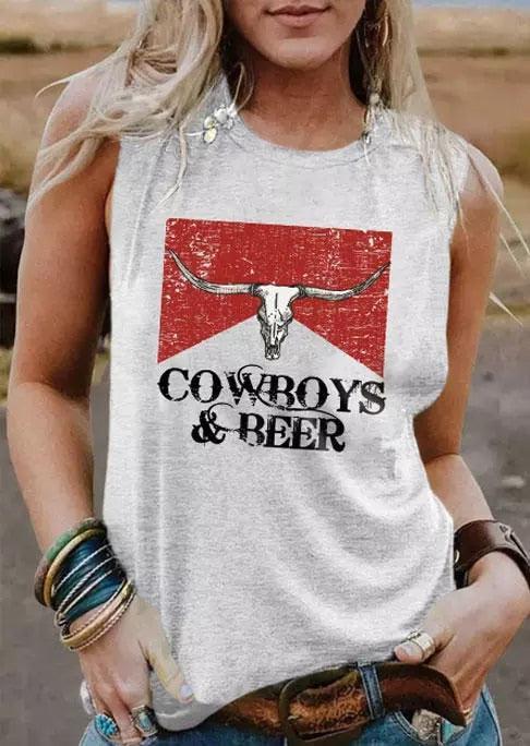 Cowboys And Beer Tanks Top - MiamiTeenyWeenyBikini.Com