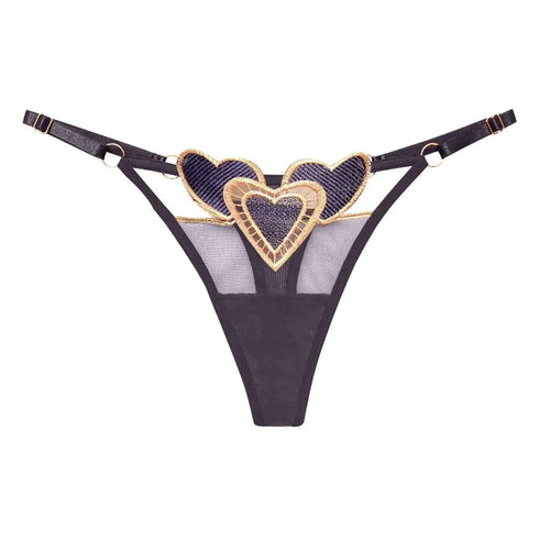 Heart Lace Up Panty Thongs - MiamiTeenyWeenyBikini.Com