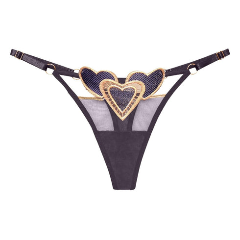 Heart Lace Up Panty Thongs