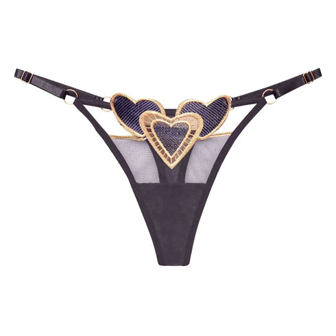Heart Lace Up Panty Thongs - MiamiTeenyWeenyBikini.Com